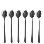 Amefa - Komplet 6 łyżeczek do kawy latte czarnych w pud.