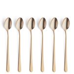 Amefa - Komplet 6 łyżeczek do kawy latte złotych w pud.