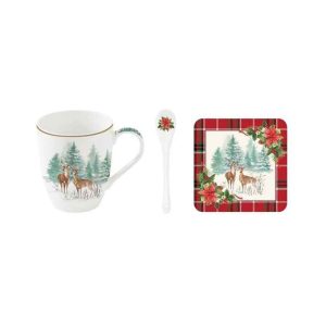 EasyLife - Kubek porcelanowy z podkładką korkową