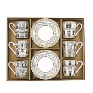 EasyLife - Zestaw 6 filiżanek espresso z talerzykami