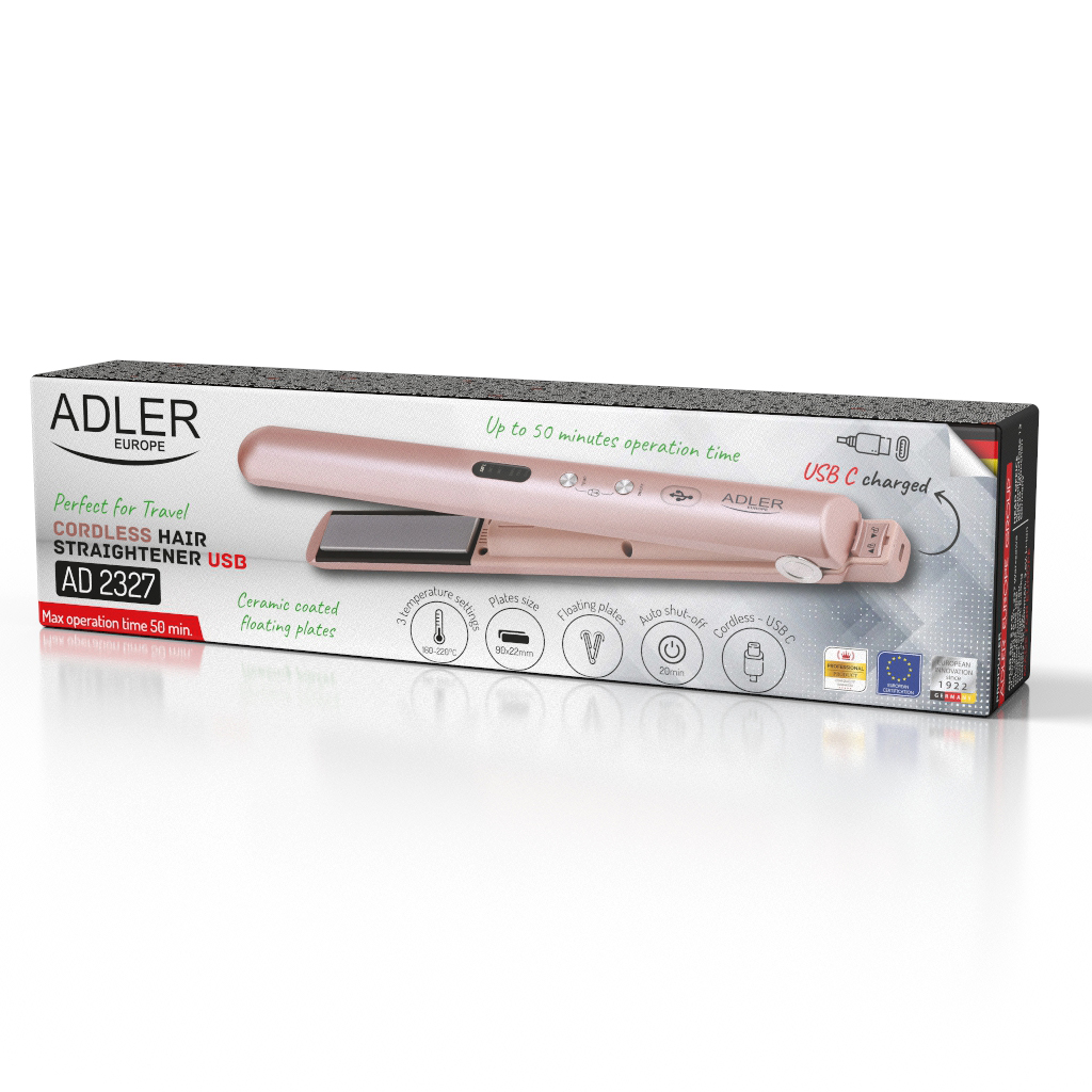 Adler - prostownica USB AD 2327 pink - obrazek 2