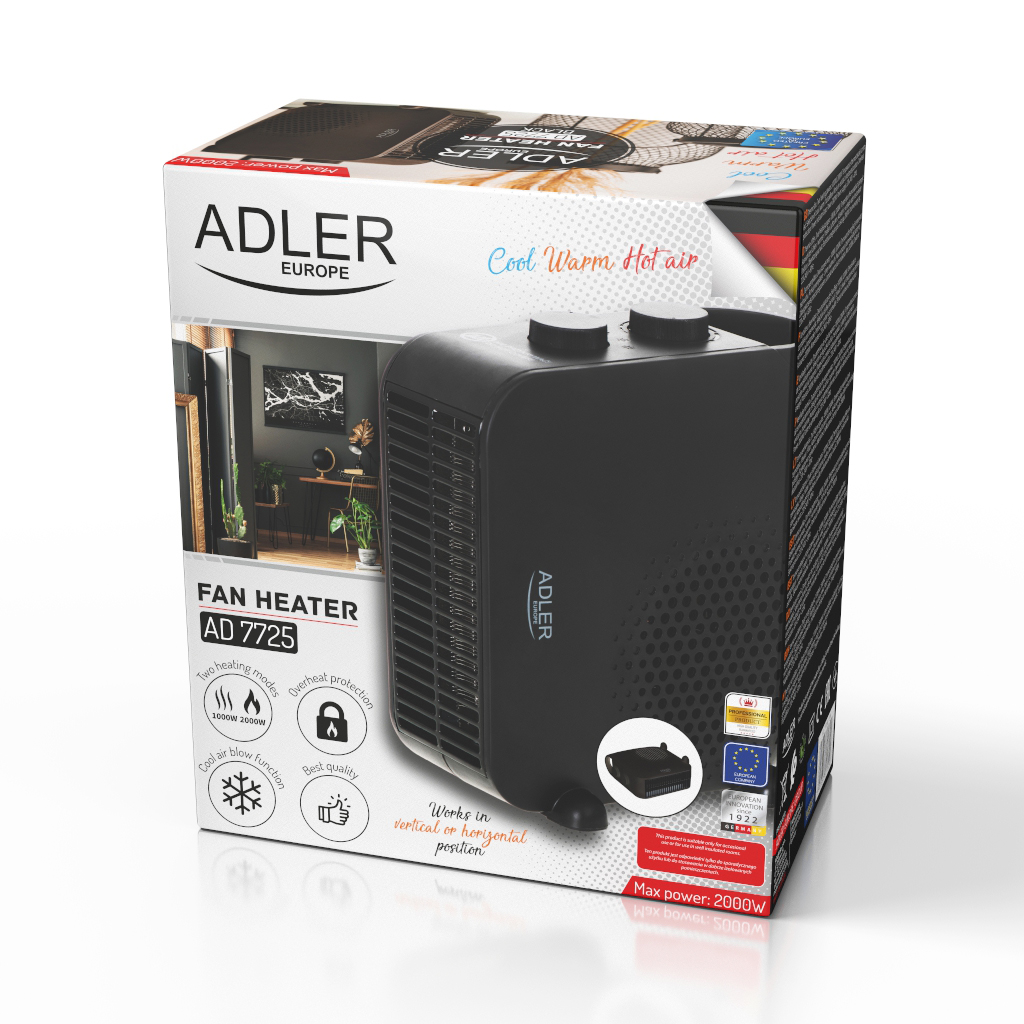 Adler - Termowentylator black AD 7725 black - obrazek 2