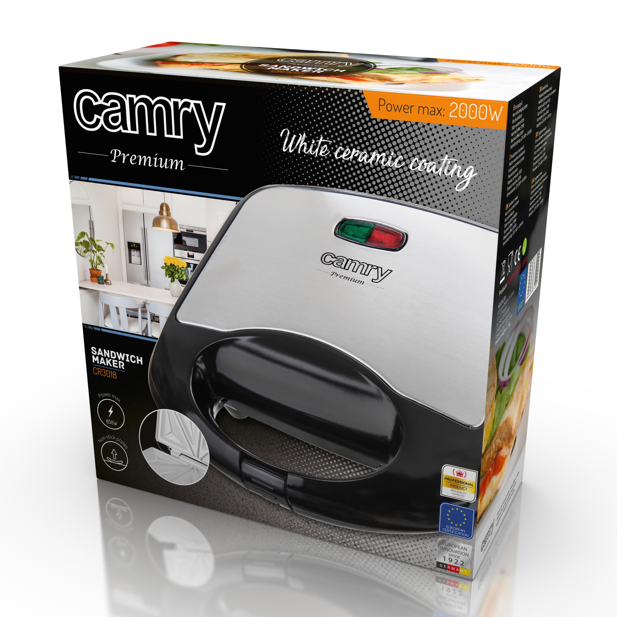 Adler - Opiekacz do kanapek CR 3018 - obrazek 2