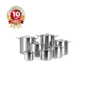 Hendi - Garnek Profi Line wysoki z pokrywką, dno "Sandwich" 10 l; śr. 240 x 220 h