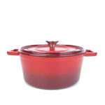 Hendi - Garnek żeliwny emaliowany, HENDI, 3,4L, czerwony, 320x240x(H)105mm Wariant podstawowy