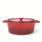 Hendi - Garnek żeliwny emaliowany, HENDI, 4L, czerwony, 363x222x(H)110mm Wariant podstawowy