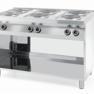 Hendi - Kuchnia elektryczna 6-płytowa na podstawie otwartej, HENDI, Kitchen Line, 400V/15600W, 1200x700x(H)900mm Wariant podstawowy