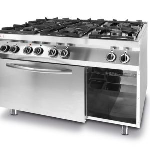 Hendi - Kuchnia gazowa 6-palnikowa Kitchen Line z konwekcyjnym piekarnikiem elektrycznym GN 1/1 Wariant podstawowy