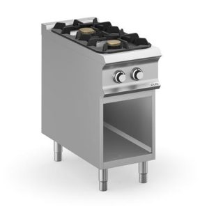 Hendi - Kuchnia gazowa z nowymi palnikami FLEX BURNERS o mocy 7 kW i 11 kW, na podstawie z trzech stron zamkniętej - kod FB94AXL Wariant podstawowy