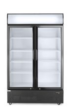 Hendi - Lodówka barowa z podświetlanym panelem, 2-drzwiowa, Arktic, 512L, czarny, 220-240V/510W, 1120x610x(H)1965mm Wariant podstawowy