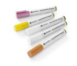 Hendi - Markery kredowe ścięta końcówka 6mm, żółty, różowy, brązowy, 2 x biały - zestaw 5 szt. Wariant podstawowy