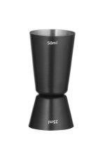 Hendi - Miarka barmańska, Bar up, 25ml / 50ml, czarny, śr.45x(H)86mm Wariant podstawowy