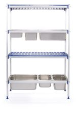 Hendi - Regał magazynowy aluminiowy na pojemniki GN, HENDI, 1120x355x(H)1685mm Wariant podstawowy