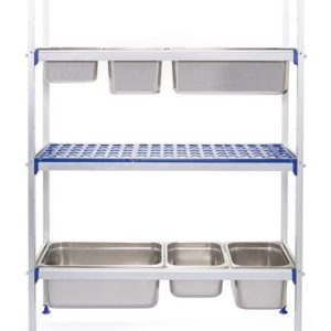 Hendi - Regał magazynowy aluminiowy na pojemniki GN, HENDI, 1120x355x(H)1685mm Wariant podstawowy