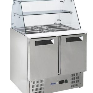 Hendi - Stoły chłodnicze sałatkowe ze szklaną nadstawą 2-DRZWIOWY