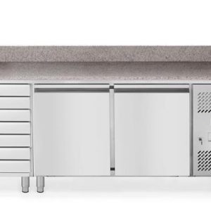 Hendi - Stół chłodniczy do pizzy 2-drzwiowy z 7 szufladami, z blatem granitowym Wariant podstawowy