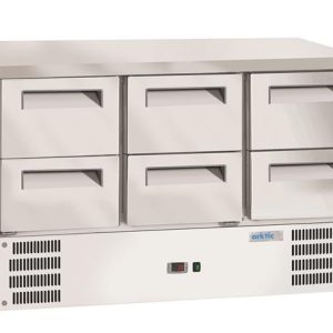 Hendi - Stół chłodniczy z 6 szufladami, Arktic, GN 1/1, 368L, 220-240V/304W, 1365x700x(H)855mm Wariant podstawowy