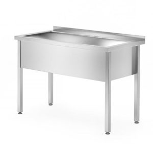Hendi - Stół z basenem - spawany, jednokomorowy, głębokość 600 mm, wysokość komory 400 mm, HENDI, Profi Line, 1000x600x(H)850mm Wariant podstawowy