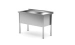 Hendi - Stół z basenem – spawany, jednokomorowy, głębokość 600 mm, wysokość komory 400 mm, HENDI, Profi Line, 1200x600x(H)850mm Wariant podstawowy