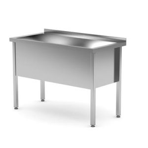 Hendi - Stół z basenem – spawany, jednokomorowy, głębokość 600 mm, wysokość komory 400 mm, HENDI, Profi Line, 1200x600x(H)850mm Wariant podstawowy