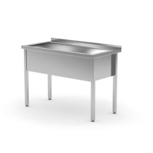 Hendi - Stół z basenem jednokomorowym - spawany o wym. 800 x 700 x 850 mm Wariant podstawowy