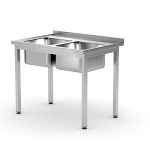 Hendi - Stół z dwoma zlewami - skręcany Wariant podstawowy