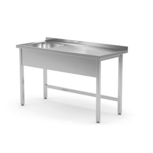 Hendi - Stół z jednym zlewem - skręcany, o wym. 600x700x(H)850 mm Wariant podstawowy