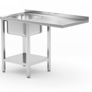 Hendi - Stół ze zlewem, półką i miejscem na zmywarkę lub lodówkę - skręcany, HENDI, lewy, 1200x700x(H)850mm Wariant podstawowy