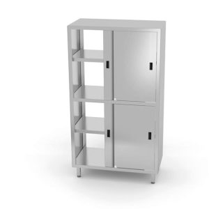 Hendi - Szafa przelotowa z przegrodą i drzwiami suwanymi – skręcana, HENDI, Kitchen Line, 1000x600x(H)1800mm Wariant podstawowy