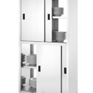 Hendi - Szafa przelotowa z przegrodą i drzwiami suwanymi – skręcana, HENDI, Kitchen Line, 800x500x(H)1800mm Wariant podstawowy