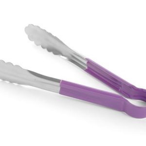 Hendi - Szczypce do serwowania ze stali nierdzewnej 300 mm z uchwytem w kolorze fioletowym Wariant podstawowy