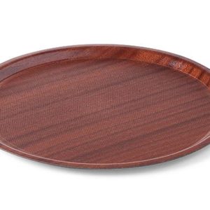 Hendi - Taca antypoślizgowa drewniana - okrągła, z niskim rantem śr. 380 mm