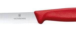 Hendi - Victorinox Swiss Classic Nóż do pomidorów, zaokrąglony czubek, ząbkowany, 11 cm, czerwony Wariant podstawowy