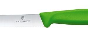 Hendi - Victorinox Swiss Classic Nóż do pomidorów, zaokrąglony czubek, ząbkowany, 11 cm, zielony Wariant podstawowy