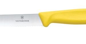 Hendi - Victorinox Swiss Classic Nóż do pomidorów, zaokrąglony czubek, ząbkowany, 11 cm, żółty Wariant podstawowy