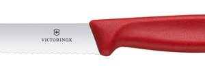 Hendi - Victorinox Swiss Classic Nóż do sera i kiełbasy, ostrze ząbkowane, 110mm, czerwony Wariant podstawowy