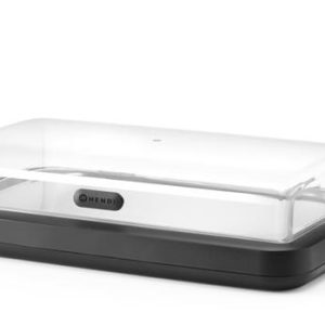 Hendi - Witrynka chłodząca UNIQ, HENDI, designed by Robert Bronwasser, GN 1/1, czarny, 593x389x(H)147mm, Prostokątny Wariant podstawowy