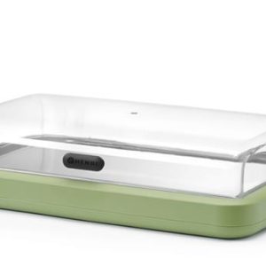 Hendi - Witrynka chłodząca UNIQ, HENDI, designed by Robert Bronwasser, GN 1/1, zielony, 593x389x(H)147mm, Prostokątny Wariant podstawowy