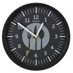 Hendi - Zegar ścienny, HENDI, czarny, ⌀356x(H)45mm Wariant podstawowy