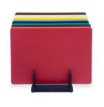 Hendi - Zestaw 6 desek do krojenia HACCP ze stojakiem, HENDI, 6 szt., 450x300x(H)10mm Wariant podstawowy