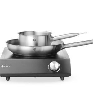 Hendi - Zestaw: Kuchenka indukcyjna 3500W + rondel + patelnia, HENDI, czarny, 220-240V/3500W, 320x395x(H)95mm Wariant podstawowy